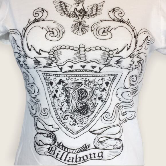 Billabong black and white T-shirt size large - Picture 3 of 5
